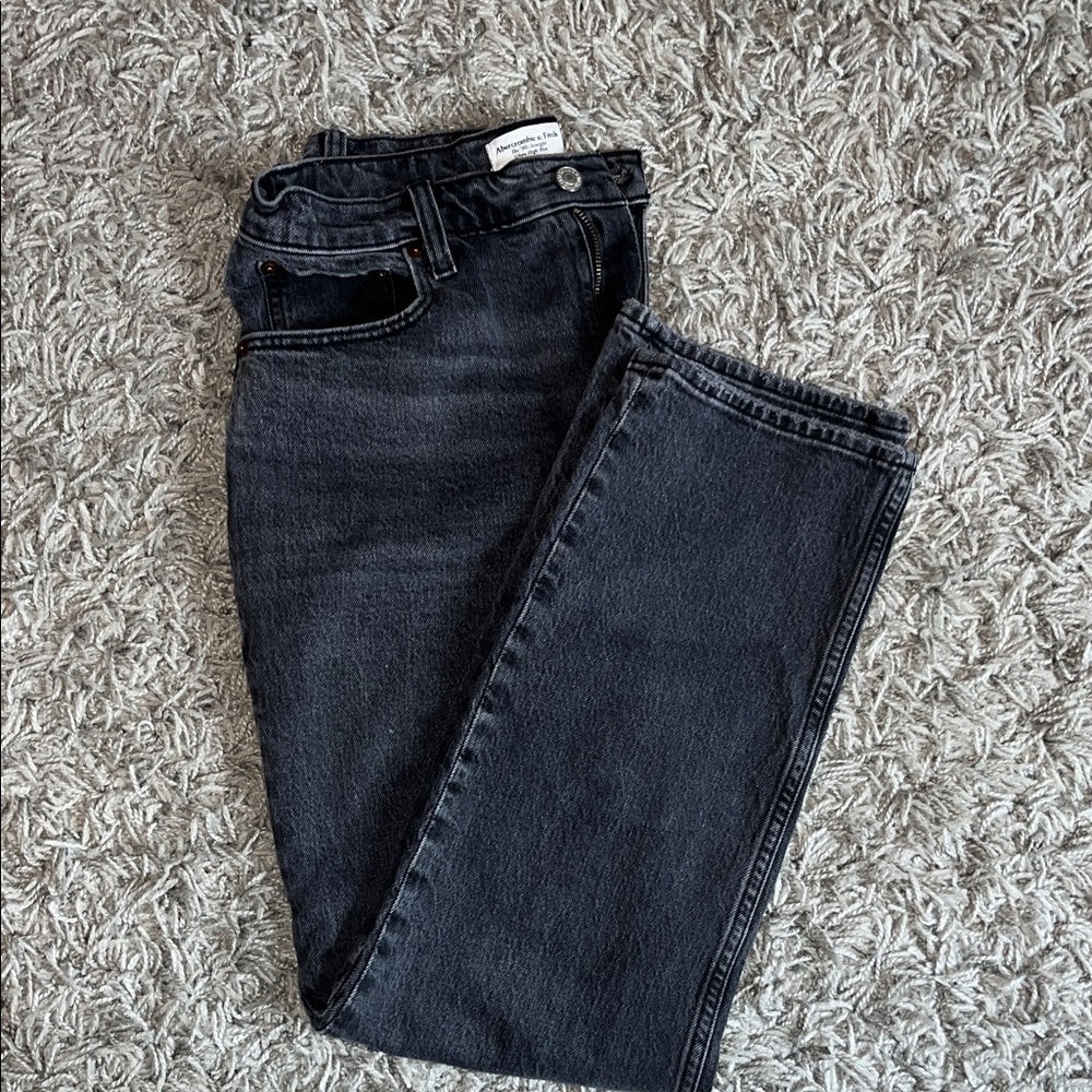 Abercrombie & Fitch Black/Charcoal '90s Straight Ultra High Rise Jeans